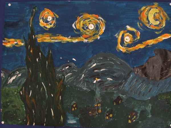 „Malen nach Vincent van Gogh Klasse 4“